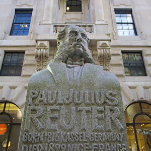 Statue of Paul Reuter founder of Reuters, London, England, UK