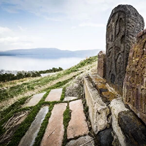 Stele near Sevanavank monastery, Lake Sevan, Gegharkunik province, Armenia