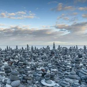 Stone Displays at Playa Jardin, Puerto de la Cruz, Tenerife, Canary Islands, Spain