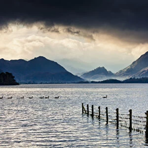 Storm Clouds over Derwent Water, Lake District National Park, Cumbria, England