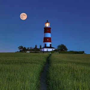 Strawberry Moon over Happisburgh Lighthouse, Norfolk, England