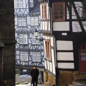 Street in the downtown of Marburg, Hessen, Germany