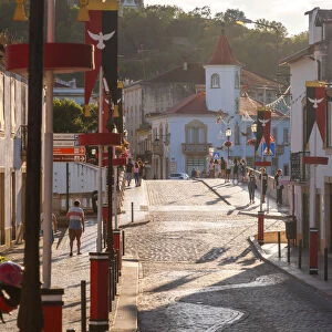 A street in the old town of Tomar, Santarem District, Estremadura, Portugal