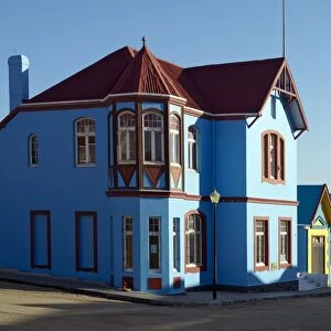 A street of well preserved German colonial houses in Luderitz