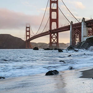 Sunrise at the Golden gate bridge, San Francisco, California, USA
