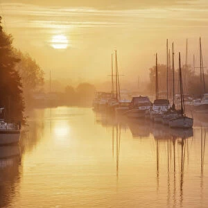 Sunrise over the River Frome at Wareham, Dorset, England, UK