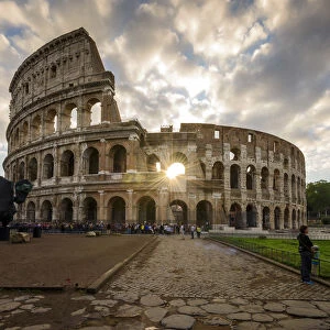 Sunrise view over Colosseum or Coliseum, Rome, Lazio, Italy