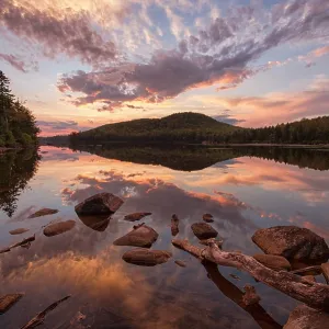 Sunset relfection on Kettle Pond, Groton State Forest, Vermont, USA Sunset relfection on Kettle Pond, Groton State Forest, Vermont, USA