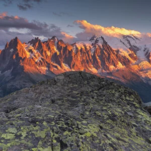 Sunset with a view, Chamonix Valley, Chamonix Mont Blanc, Haute-Savoie, France
