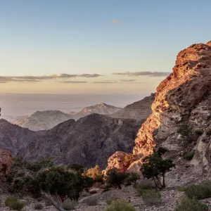 Sunset over Wadi Araba, Petra, Ma an Governorate, Jordan