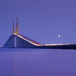 Sunshine Skyway Bridge, Tampa Bay, Full Moon, Saint Petersburg, Florida