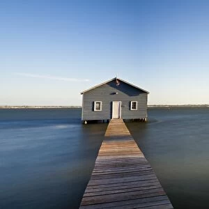 Swan River, Boat House and Jetty Perth, WA, Western Australia, Australia