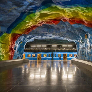 Sweden, Stockholm, Stockhom Underground Metro, Stadion Station