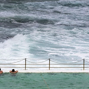 Swimmers in Icebergs Ocean Pool at Bondi Beach, Sydney, New South Wales, Australia