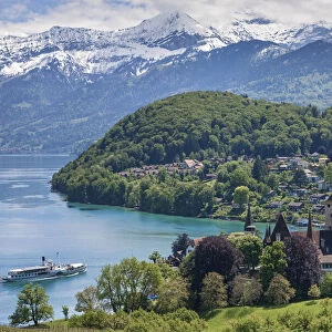 Switzerland, Berner Oberland, Spiez town, Lake Thun