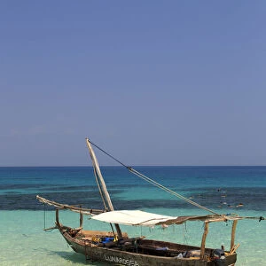 Tanzania. Zanzibar, Kwale Island, Sandbar exposed at low tide