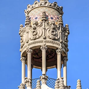 Tempietto located at the top of Casa Lleo Morera, Passeig de Gracia, Barcelona, Catalonia