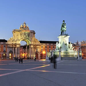 Terreiro do Paco at twilight. One of the centers of the historical city. Lisbon, Portugal