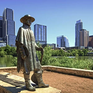 Texas, Austin, Stevie Ray Vaughn Statue, Ann & Roy Butler Park, Lady Bird lake