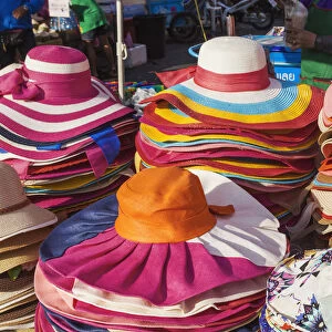 Thailand, Bangkok, Chatuchak Market, Colourful Ladies Hats