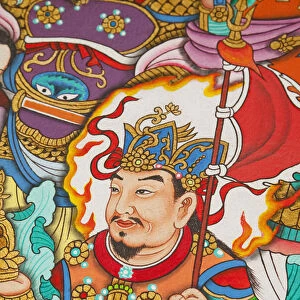 Thailand, Bangkok, Chinatown, Thian Fa Chinese Medicine Hospital, Wall Mural Depicting