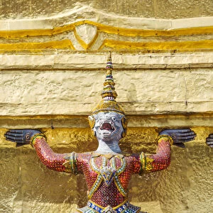 Thailand, Bangkok. Close up of statue inside the Temple of Emerald Buddha (Wat Phra Kaew)