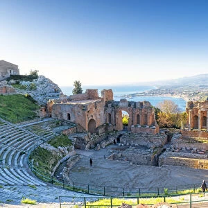 Theatre Grego-Romano antique of Taormina. Europe, Italy, Sicily, Messina province