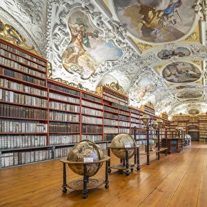 Theological hall of Strahov library in Strahov Monastery, Prague, Bohemia, Czech Republic