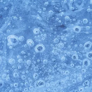 Tiny Ice Bubbles Print: Frozen Lake in Tuscany, Italy
