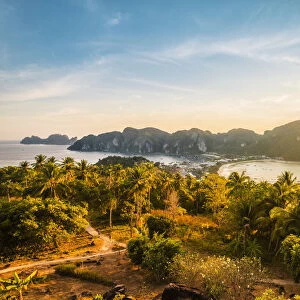 Ton Sai village and Ao Lo Dalam from the viewpoint in Ko Phi Phi Don (Phi Phi Island)