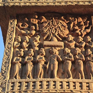 Torana of Big stupa, UNESCO World Heritage site, Sanchi, Madhya Pradesh, India