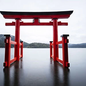 Torii of the Hakone Shrine at Lake Ashi, Hakone, Kanagawa Prefecture, Honshu, Japan