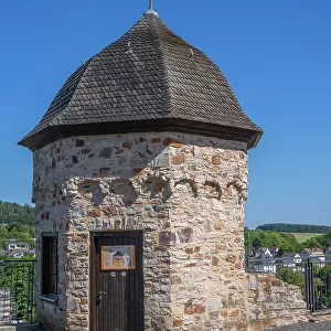 Tower at the Jews alley, Montabaur, Westerwald, Rhineland-Palatinate, Germany
