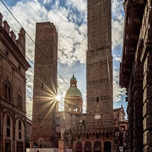 The Two Towers, Garisenda and Asinelli, Bologna, Emilia-Romagna, Italy