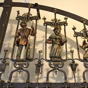 Town Hall (Ratusz). Detail of a wrought iron gate of the cellar in the Museum of Burgher