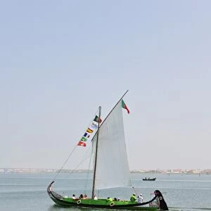 Traditional boat (moliceiro) used to collect seaweed in the Ria de Aveiro, nowadays