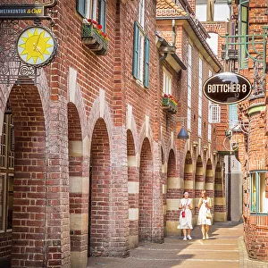 Traditional brick houses in Boettcherstrasse, Bremen, Germany