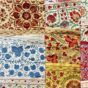 Traditional embroideries. Bukhara, a UNESCO World Heritage Site. Uzbekistan