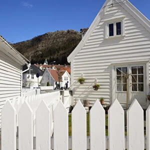 Traditional fishermens houses of Sandviken, Bergen. Norway
