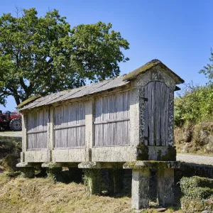 A traditional granary (espigueiro) at Bobal, serra do Alvao. Tras os Montes, Portugal