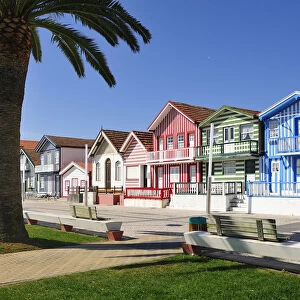 Traditional houses of Costa Nova. Portugal