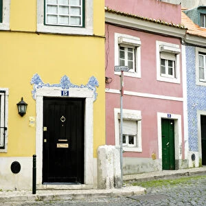 Traditional houses of Madragoa district. Lisbon, Portugal
