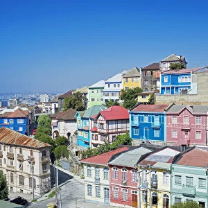 Traditional houses, Valparaiso, World Heritage Site, Chile, South America