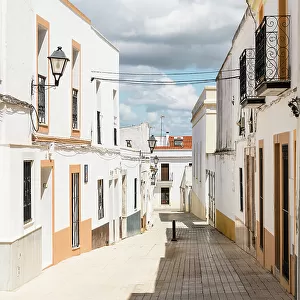 Traditional whitewashed houses of Olivenza, Badajoz, Extremadura, Spain
