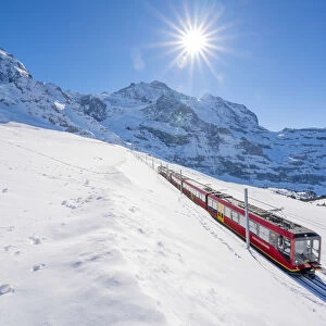 Train to Jungfraujoch, Kleine Scheidegg, Berner Oberland, canton of Bern, Switzerland