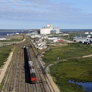 Train near Churchill, Hudson Bay, Manitoba, Canada