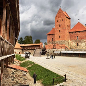 Trakai Island Castle on Lake Galve, the old capital of the Grand Duchy of Lithuania