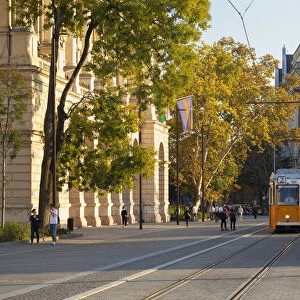 Trams in Kossuth Lajos Square, Budapest, Hungary