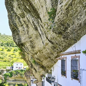 Troglodyte cave dwellings and bars at Setenil de las Bodegas, Andalucia. Spain