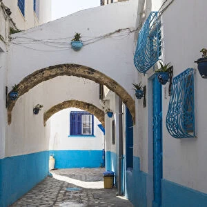 Tunisia, Bizerte, Cobbled street in the Medina